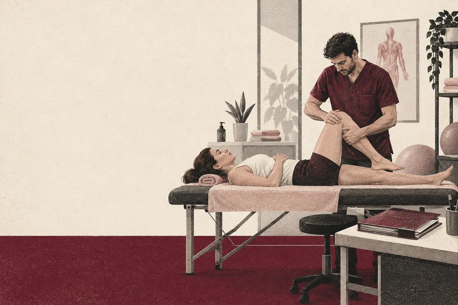 Fisioterapeuta autónomo revisando su facturación con clínicas y mutuas